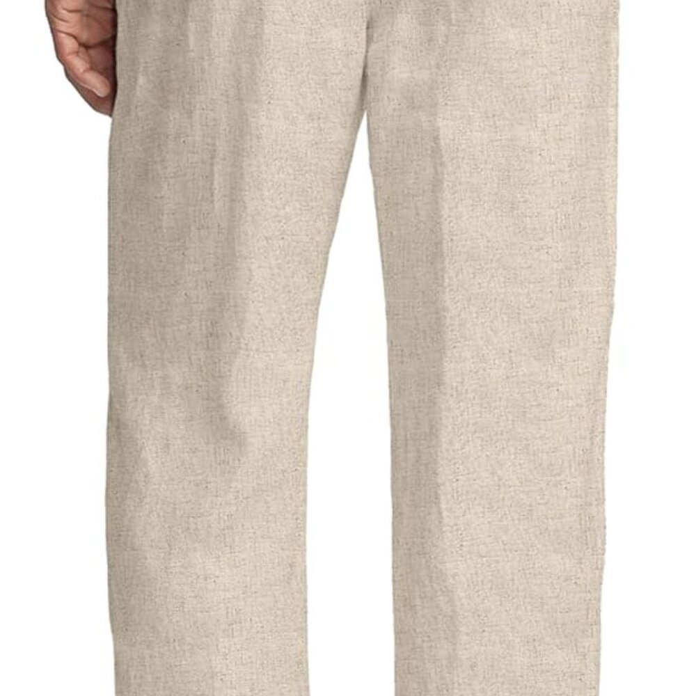 COOFANDY Men's Linen Pants  Casual Beach Summer Pants – NWT / Never Worn I Large - Picture 2 of 4